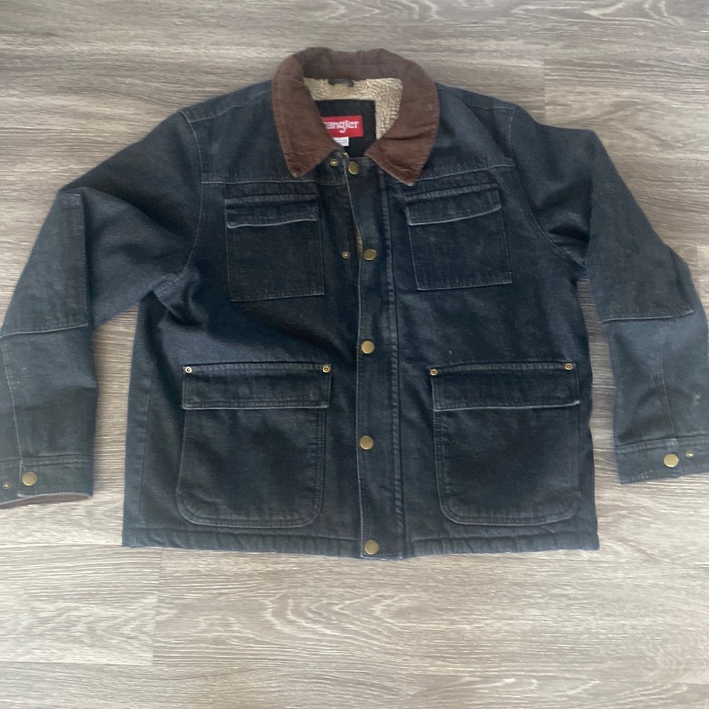 Mens Wrangler lined denim corduroy  jacket large
